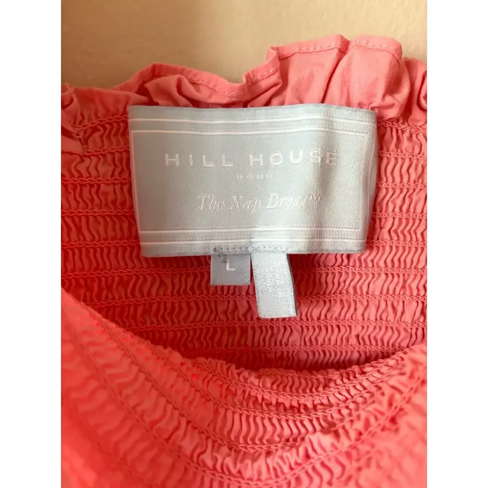 HILL HOUSE HOME Ellie Nap Dress Poplin Midi Limited Edition Coral L - Picture 6 of 8